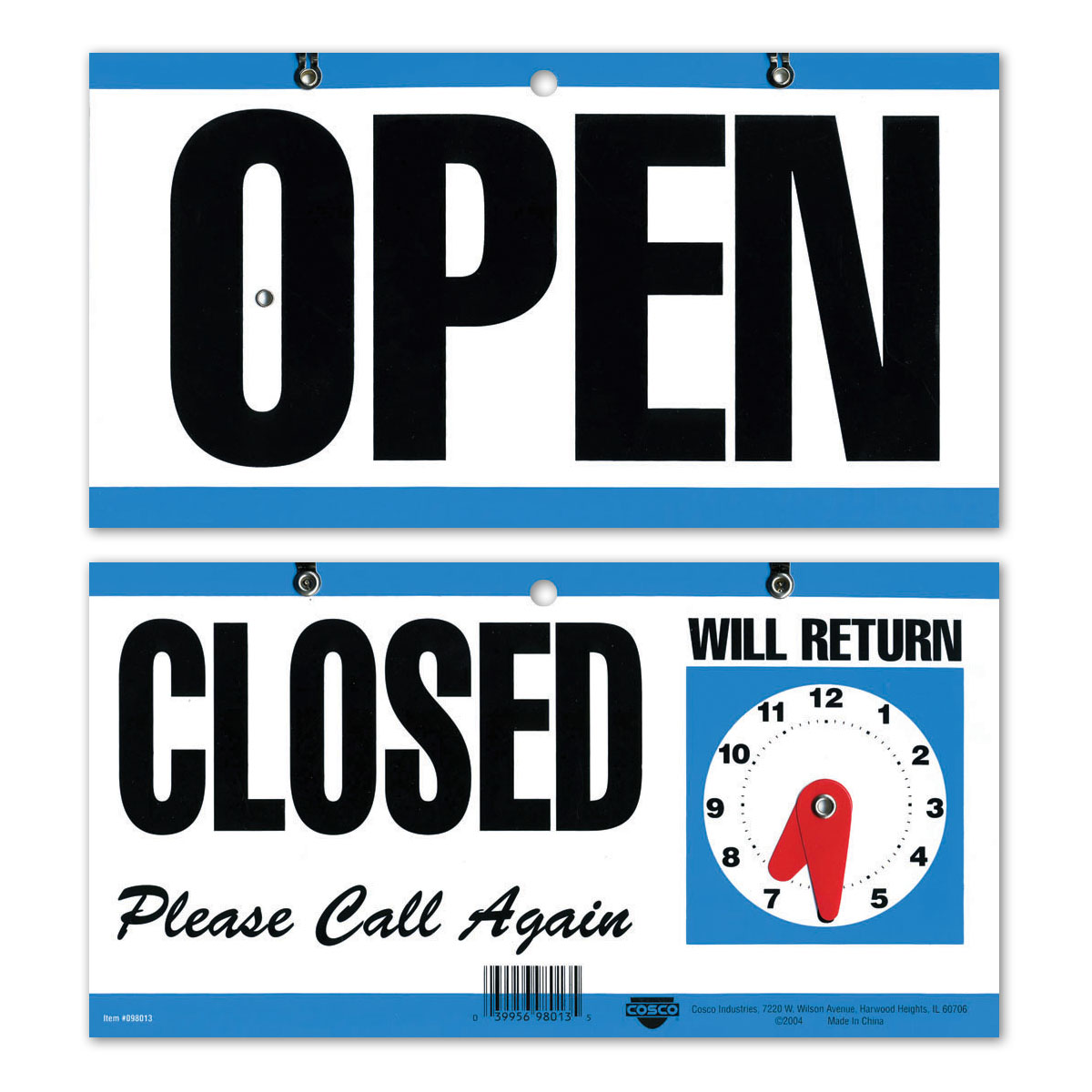 OPEN | CLOSED Please Call Again with WILL RETURN Clock - 098013