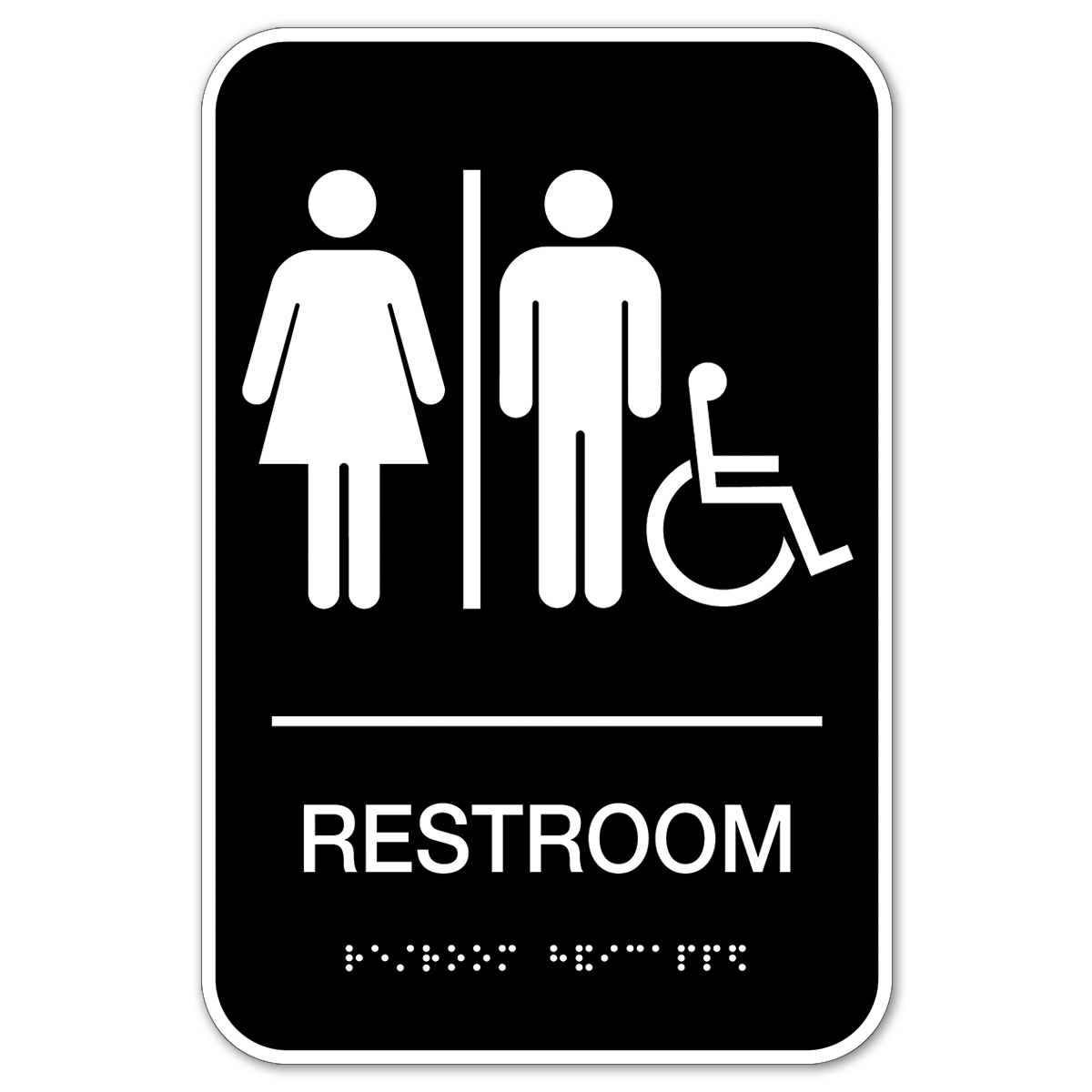 Man|Woman|Wheelchair Restroom Sign - 098035