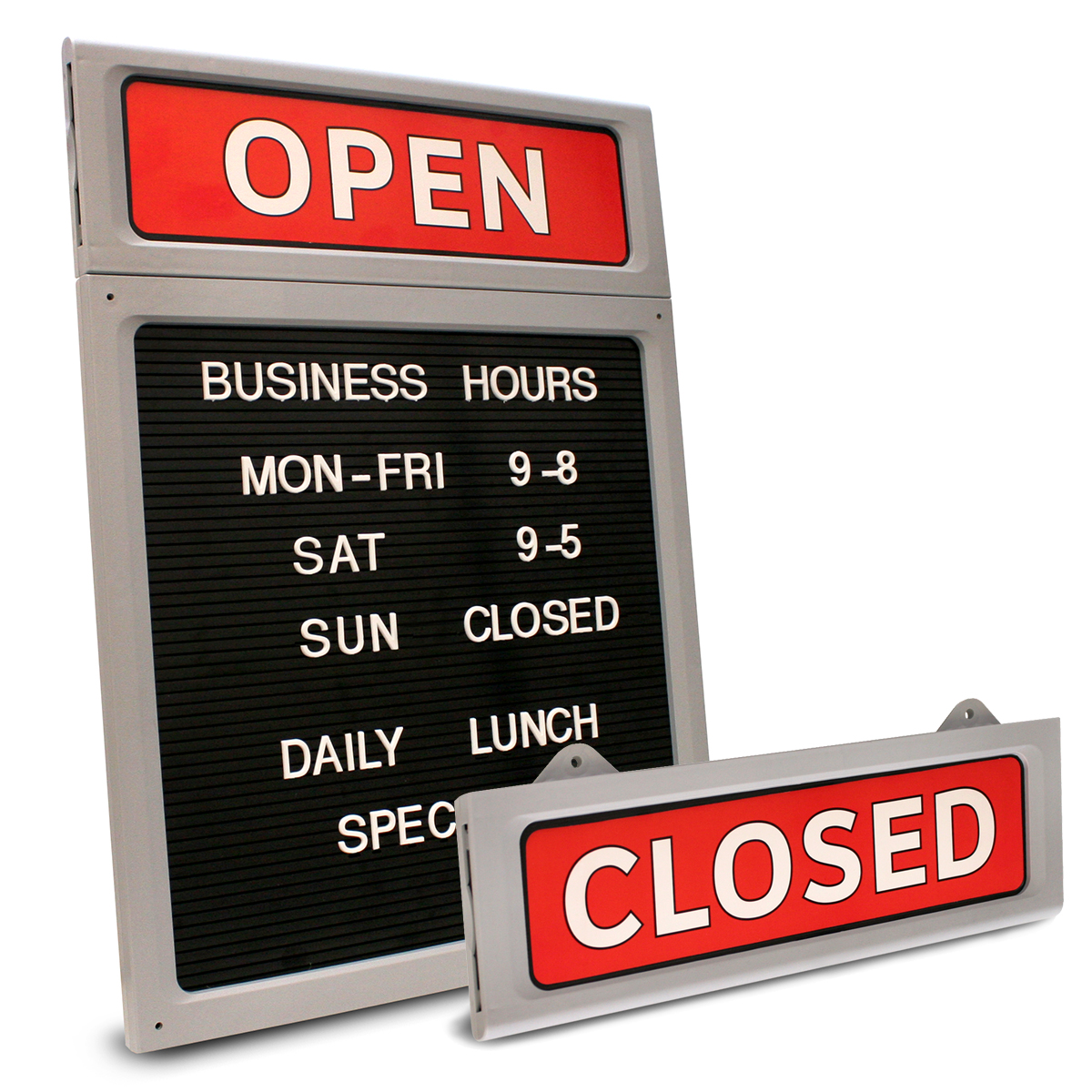 Upscale Business Hours OPEN|CLOSED Message Sign-098221