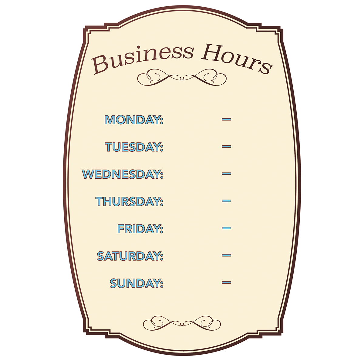 Business Hours - Boutique Style - 098392